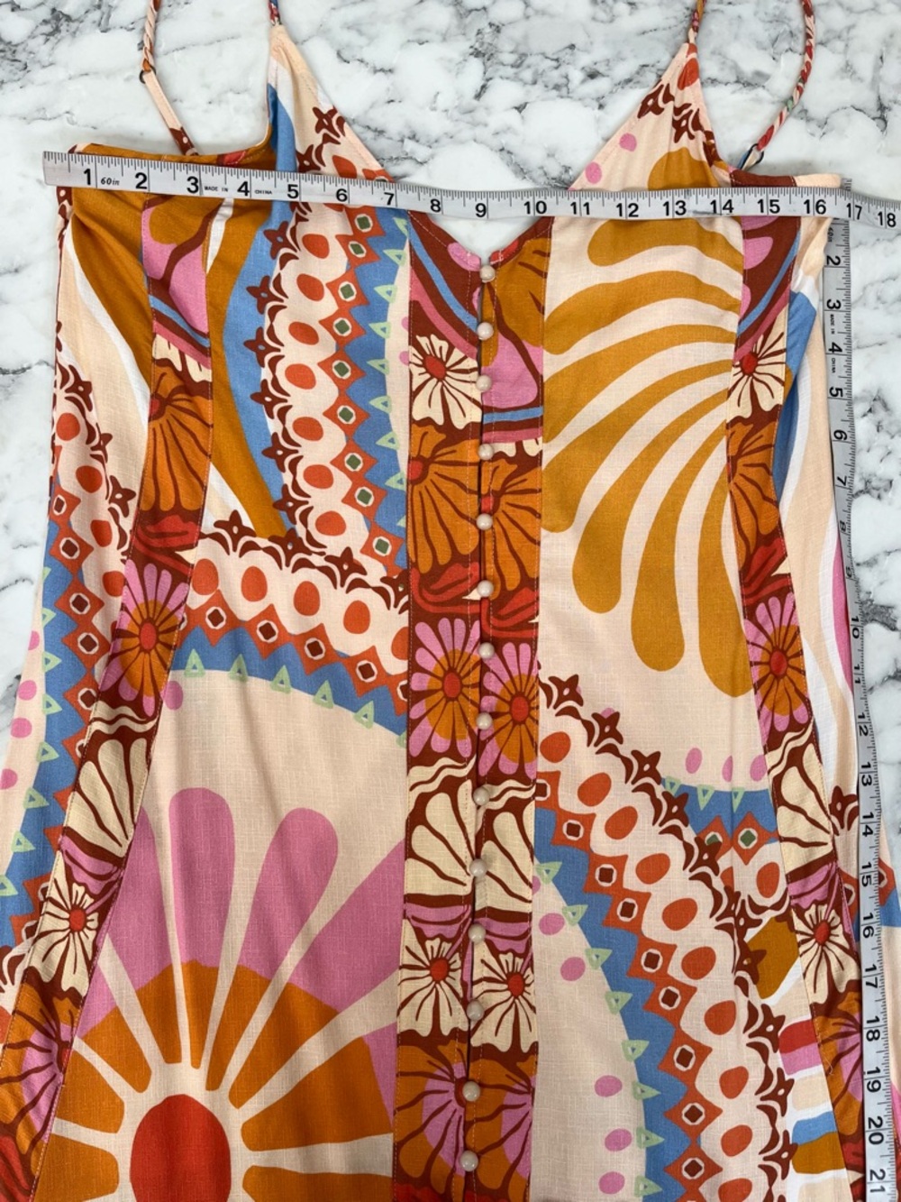 Maaji Pink Orange Blue Floral Maxi Dress - Picture 11 of 16